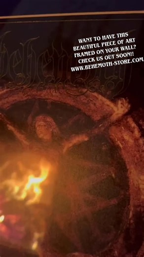 Official Behemoth Band Merch on Instagram: "Soon in the store!!! A vinyl sized cover art of @behemothofficial Pandemonic Incantations album (new version) framed in 40x40 cm black picture frame with a black passe-partout. Top quality print on a thick cardboard with gold hot-stamped accents. In the store in few days! Oh also don’t forget to sign in to our newsletter at www.behemoth-store.com as the subscribers will get some very important info this evening…. The Messe Noire (Black Mass) Weekend is