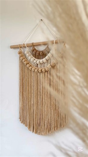 Macrame wall hanging for beginners, full tutorial on the channel! #macrametutorial #macrame