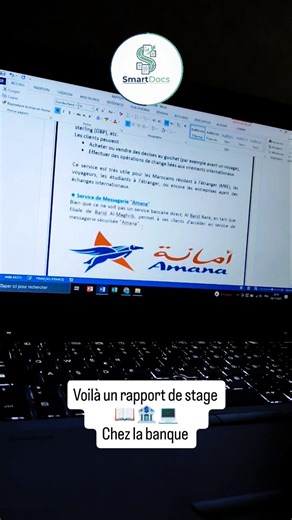 SmartDocs on Instagram: "Ne cherche plus ! SmartDocs s’occupe de tout 💼 🖋️ Rédaction claire, cohérente et professionnelle 📑 Mise en page soignée et adaptée à ton établissement 🎓 Idéal pour toutes les filières (gestion, droit, marketing, comptabilité, etc.) ✨ Option : ajout de la page de garde + sommaire + conclusion personnalisée 🕒 Livraison rapide et résultat garanti ! Contacte-nous dès maintenant pour ton rapport de stage 📬 #SmartDocs #rapportdestage #etudiantsmaroc #redactionprofessionn