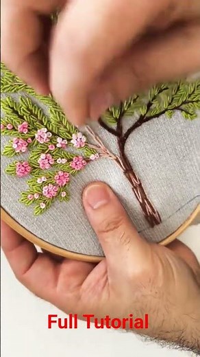 stiching embroidery 🪡 tree style full Tutorial #stitch #stitching #embroidery #design