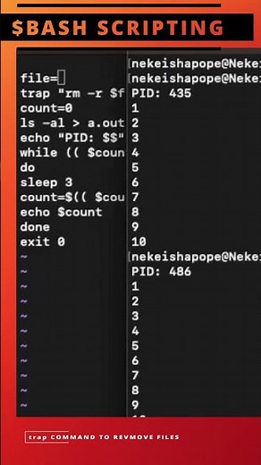 Linux Trap Command to remove temporary files #linux #bash #bashscripting #shellscripting