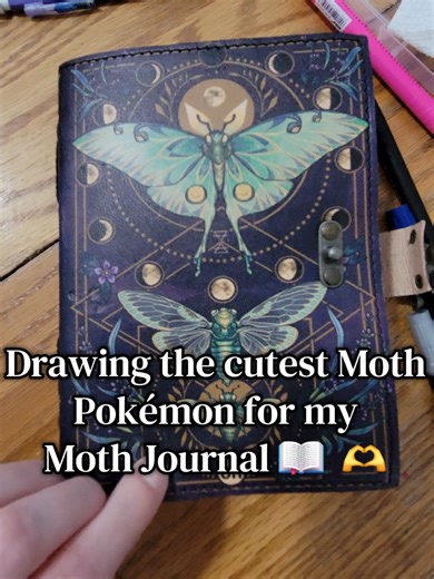 Venomoth and Slitherwing had to be added to the Moth Journal 🥰🥹📖 #pokemon #moth #draw #acrylicmarkers #cute