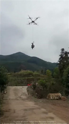 Drone "Hoists" Motorcycle – Technology Redefines Life!