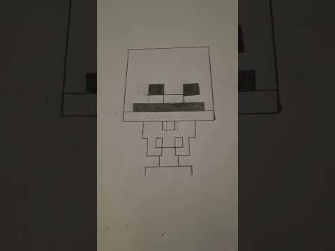 how to draw a minecraft skeleton