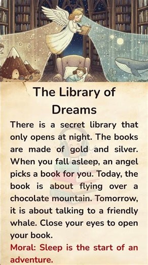 The Library of Dreams 📚🌟 | Magical Bedtime Story for Beginners #shorts #readingeanglish #english