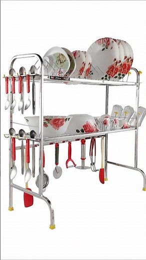 Stainless Steel Over The Sink Dish Drying Rack #dishrack #kitchengadgets #kitchenhacks ‪@VMone‬
