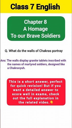 What Do the Walls of Chakras Portray? Class 7 Eng Honeycomb Chapter 8 A Homage to Our Brave Soldiers
