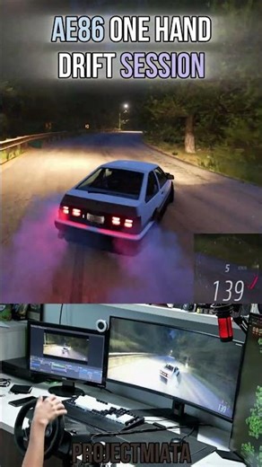 One-Hand AE86 Drift 😤💨 | Hachiroku Skill Flex #AE86 #Hachiroku #InitialD #TougeRun #DriftVideo #jdm