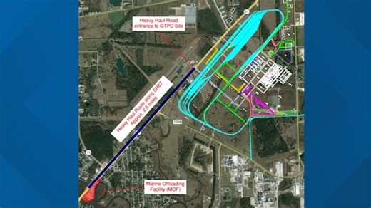 'Marine offloading facility,' heavy load routes set up for Golden Triangle Polymers construction site