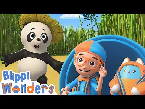 Blippi Meets a Giant Panda in the Rainforest! | Animal Adventure for Kids | Blippi Wonders