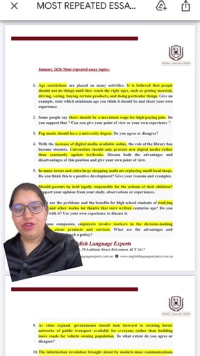 New Essay Questions for English Exam Preparation