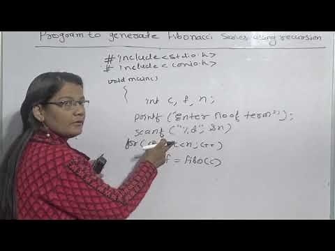 C Program to generate fibonacci series using recursion in Hindi Lec-45|C Programming Tutorial Hindi