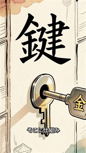鍵の漢字の意味知ってる？What Does the Kanji “鍵” Really Mean? #kanji #雑学 #漢字の原型 #learnjapanese