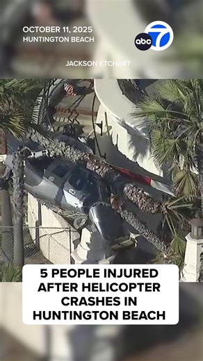 3.8M views · 33K reactions | Shocking video shows the moment a helicopter crashed near an intersection in Huntington Beach on Saturday afternoon, injuring several people. The aircraft came down in the beach parking lot between Twin Dolphins Drive and Beach Boulevard around 2 p.m., according to a statement from the City of Huntington Beach. Read more: https://abc7.la/46NZuOr | ABC7 | Facebook