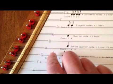 Video of a Zither, Cymbala, Lap Harp, Plucked Psaltery Tuned to G Major ~ Tuning Guide
