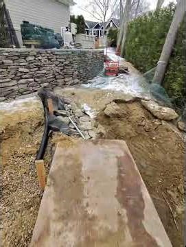 Retaining wall dry stack.