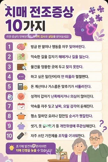 치매 전조증상 10가지