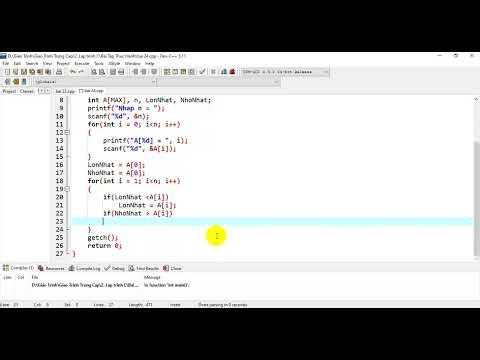 Lập trình căn bản C - Tìm số lớn nhất nhỏ nhất từ mảng một chiều số nguyên.