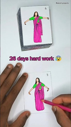 "Gulabi Sadi 🌸 | Creative Flipbook Animation Dance! ✨ #shorts