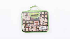 Wooden Large Stamp Premium Set for Kids. 72 Pcs Alphabet Stamps. Letters, Numbers, 3-Color Washable Ink Pad, 3 Refill Bottles, Activity Book. Ideal Creativity Kit