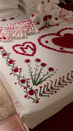 Honeymoon bed decoration.