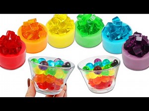 How to Make Satisfying Rainbow Gummy Cups with Cubes & Spheres!