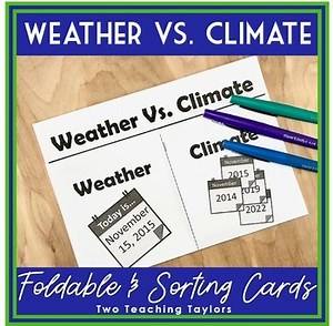 Weather vs Climate Activity: Interactive Foldable and Sorting Cards