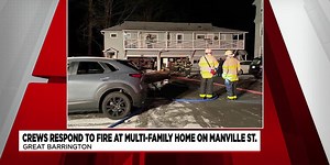 Crews battle garage fire in Great Barrington