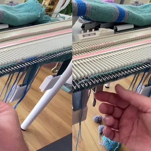 Intarsia, LK150 knitting machine, setting up the colours #lk150knittingmachine #knittingtechniques