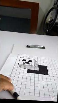 How to draw a 3D Minecraft Creeper Head| Easy cube Art Tutorial