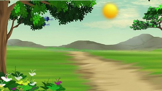 Download Beautiful sun rising morning 2d cartoon background animation 4k for free