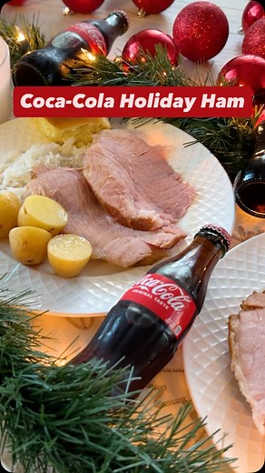 Coca-Cola Holiday Ham Ingredients 1 bone-in precooked ham 2 liter Coca-Cola Medium potatoes Deep roasting pan w/ lid or tin foil Directions 1. Preheat oven to 325° 2. Place ham flat side down in pan 3. Tenderize ham with a few deep cuts 4. Pour in 1 liter of Coke and cover 5. Cook time depends on weight (~15 min per pound of weight) 6. Halve the potatoes 7. Halfway through cook time baste ham and add potatoes 8. Serve with rice and/or rolls and enjoy! #thanksgiving #easythanksgivingrecipes | Lau