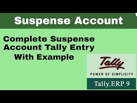 Suspense Account | Tally | Tally Solution