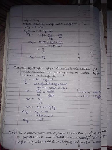 Class 12 Chemistry unit 1 Solutions handwritten notes with important numericals(solved) part 2 #cbse
