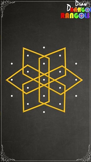 Simple & Elegant 5x3 Dot Rangoli Tutorial for Beginners #rangoli #muggulu #art