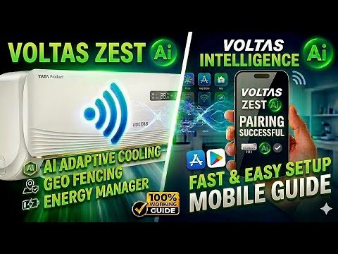 How to Setup Voltas Zest Ai AC: Step-by-Step Guide for Smart Features & App Pairing! (HINDI/English)