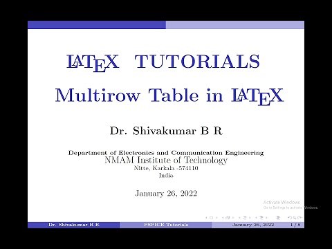 LaTeX Tutorial 9: Multirow Table in LaTeX