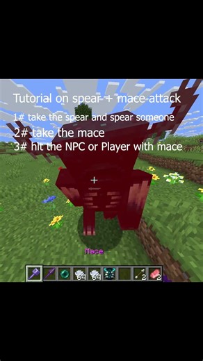 Unique Mace and Spear Combo Tutorial Minecraft.