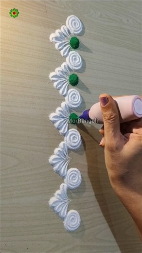 Border Rangoli Designs for Beginners #borderrangoli #rangolidesigns #diwalirangoli #shorts