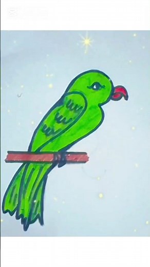 Easy Parrot Drawing 🦜✨ (Anyone Can Do This!)