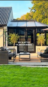 Easy DIY Slatted Planter Boxes 💪🏼If you have olive trees but you don’t like the planters that they came in you can easily create these slatted planter boxes that our olive trees can simply sit in. •Firstly, we created cube style frames out of some scrap wood, we used CLS timber 38x63x2400mm from @bandq_uk -For 50cmX50cm boxes, you will need:-4x 50cm timber pieces-4x 42,4cm timber pieces-4x 37.4cm timber pieces•We then painted the frame in @osmo_uk country colour oil in charcoal•We cut & attach