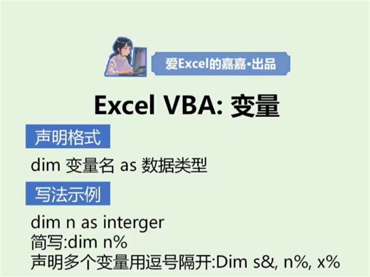 Excel VBA之变量讲解
