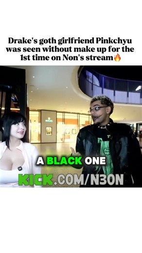 Drake's goth girlfriend Pinkchyu was seen without make up for the 1st time on Non's stream🔥#n3on