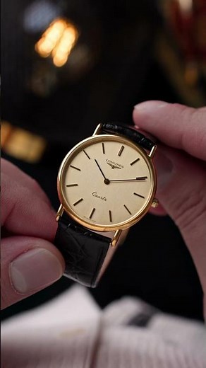 Vintage Longines Swiss watch, quartz movement, champagne dial from the 1970’s — simple and classy.