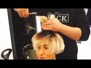 AMAZING HAIRCUT - SHORT BLONDE UNDERCUT BOB FOR SUMMER