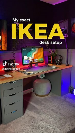 No gate keeping here! 🫡 my exact IKEA desk setup, link in bio ‼️ Send this to someone who needs to elevate their desk or office setup. #desksetup #ikeahack #deskgoals #bedroomdesign