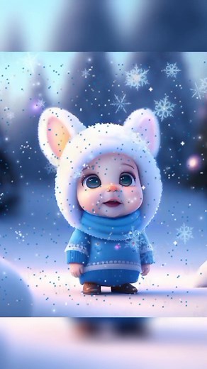 Little Snowflake Cartoon Animation for Kids | Winter Song