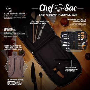 Vintage Chef Knife Backpack v4.0 by Chef Sac | Made for Culinary Mavericks