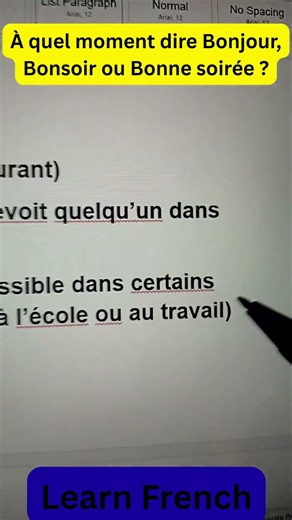 French Greetings Explained: When to Say Bonjour, Bonsoir, and Bonne nuit! #shorts