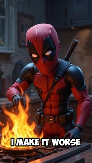 Deadpool Burns His House Down Cooking! 😭 #shorts